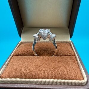 Women's Sterling Silver 925 Three Stone Ring